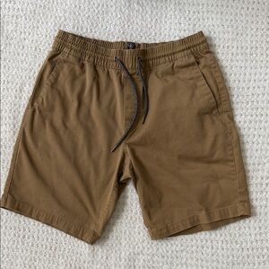 Volcom Elastic Waist Shorts Men’s Small Brown drawstring  Chino Shorts
